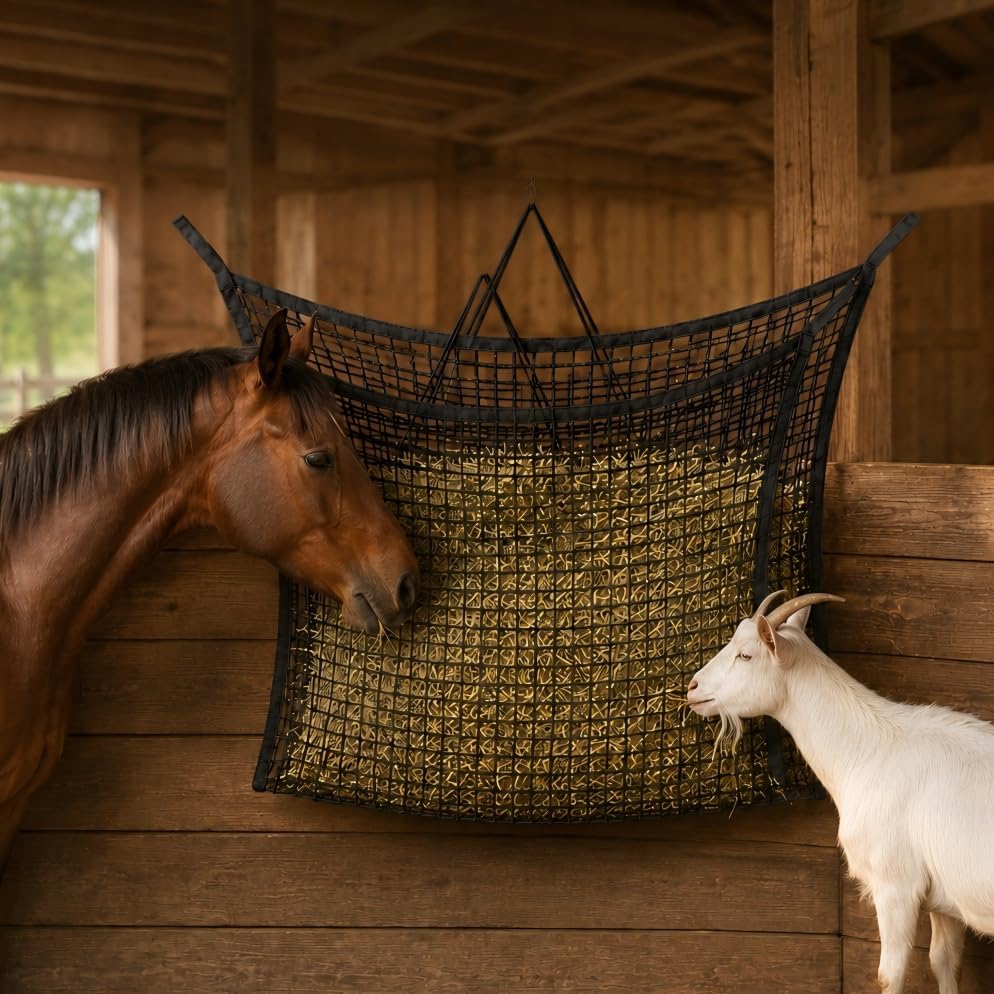 5x5 ft Round Bale Hay Net for Horses & Goats