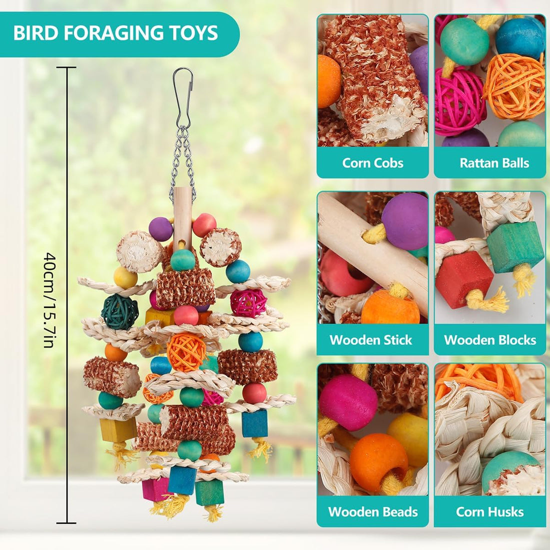 lovyoCoCo Parrot Toys Bird Toys Natural Corn Cob Bird chew Toys