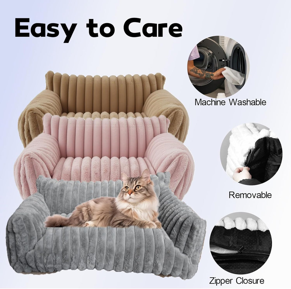 Cat Couch for Pets - Cute Cat Beds for Indoor Cats with Removable