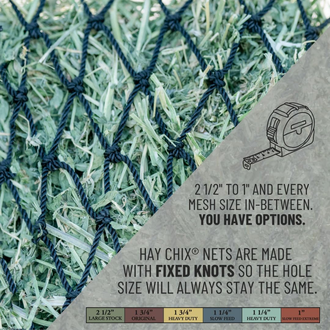 Hay Chix 2-Strand Bale Slow Feed Hay Net for Horses