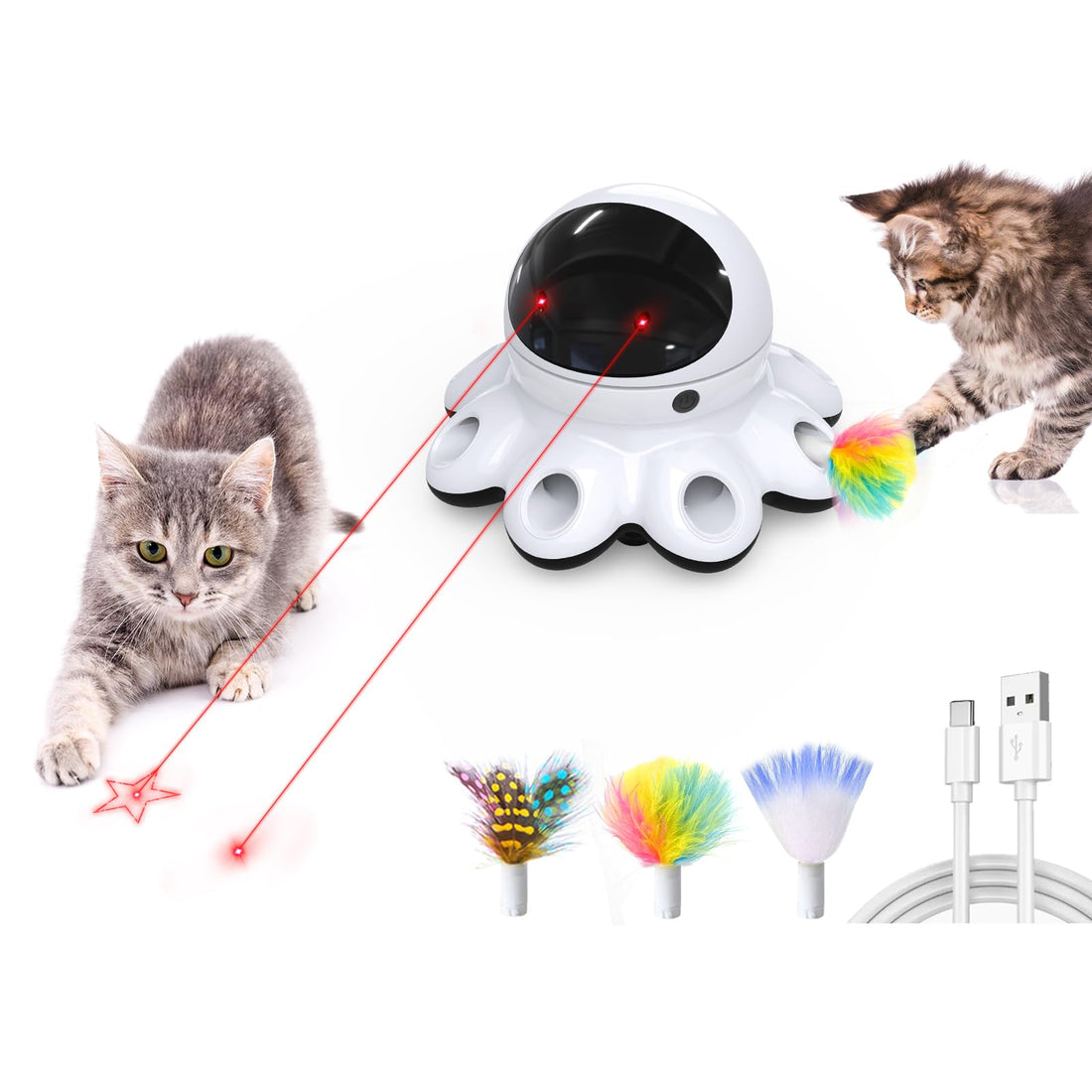 ORSDA Cat Laser Toy, 2-in-1 Interactive Automatic Motion Activated