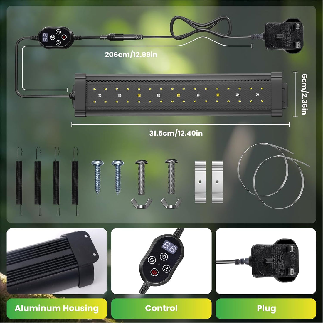 Tobebright UVB 2.4 Bird Cage Light, Full Spectrum Light for Birds