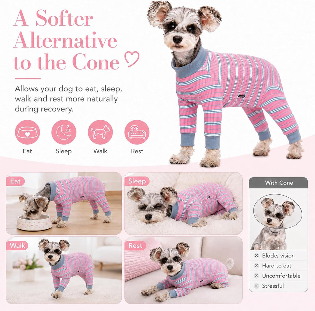 Dog Surgery Recovery Suit, Four-Leg Long Sleeve Dog Onesie