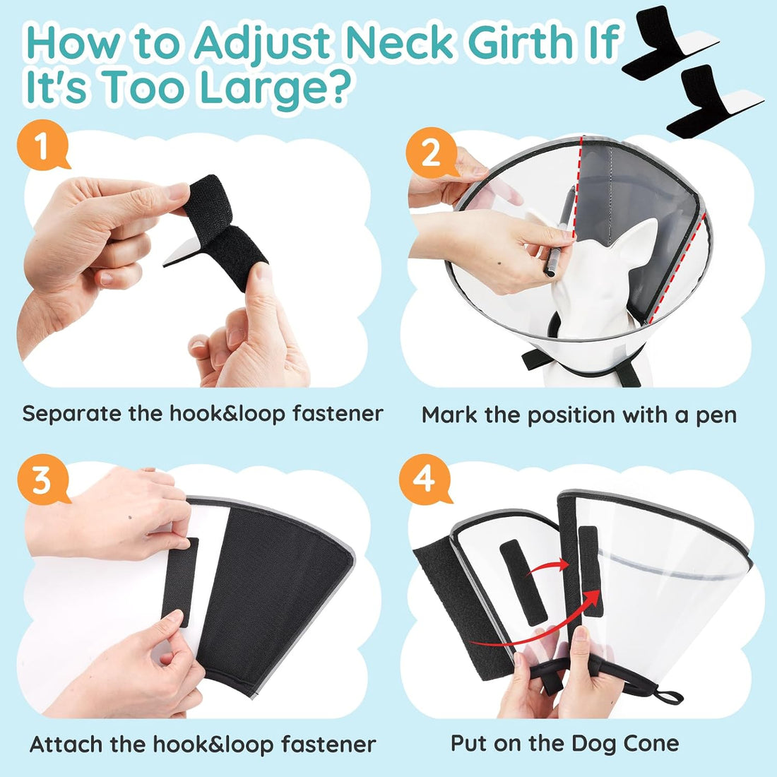 Clear Dog Cone for Small Dogs Chihuahua, E-Collar After Surgery