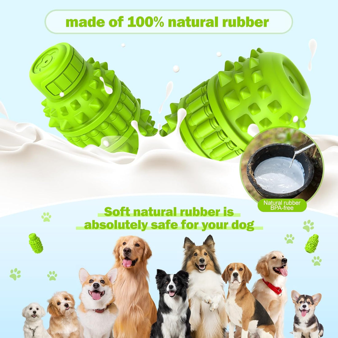 PIFFZEDO Dog Toys for Aggressive Chewers,Interactive Natural Rubber