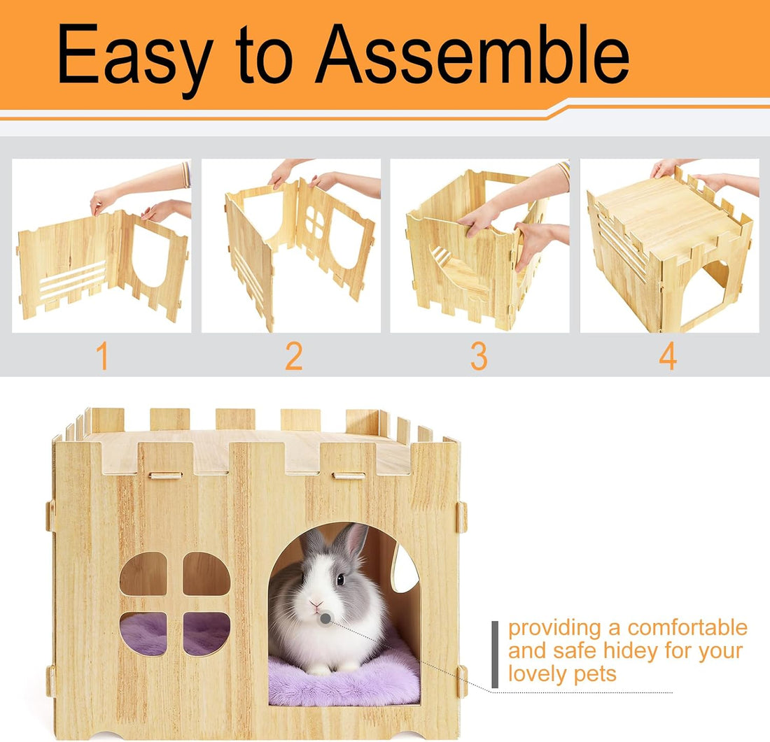 WUWEOT Large Wooden Rabbit House