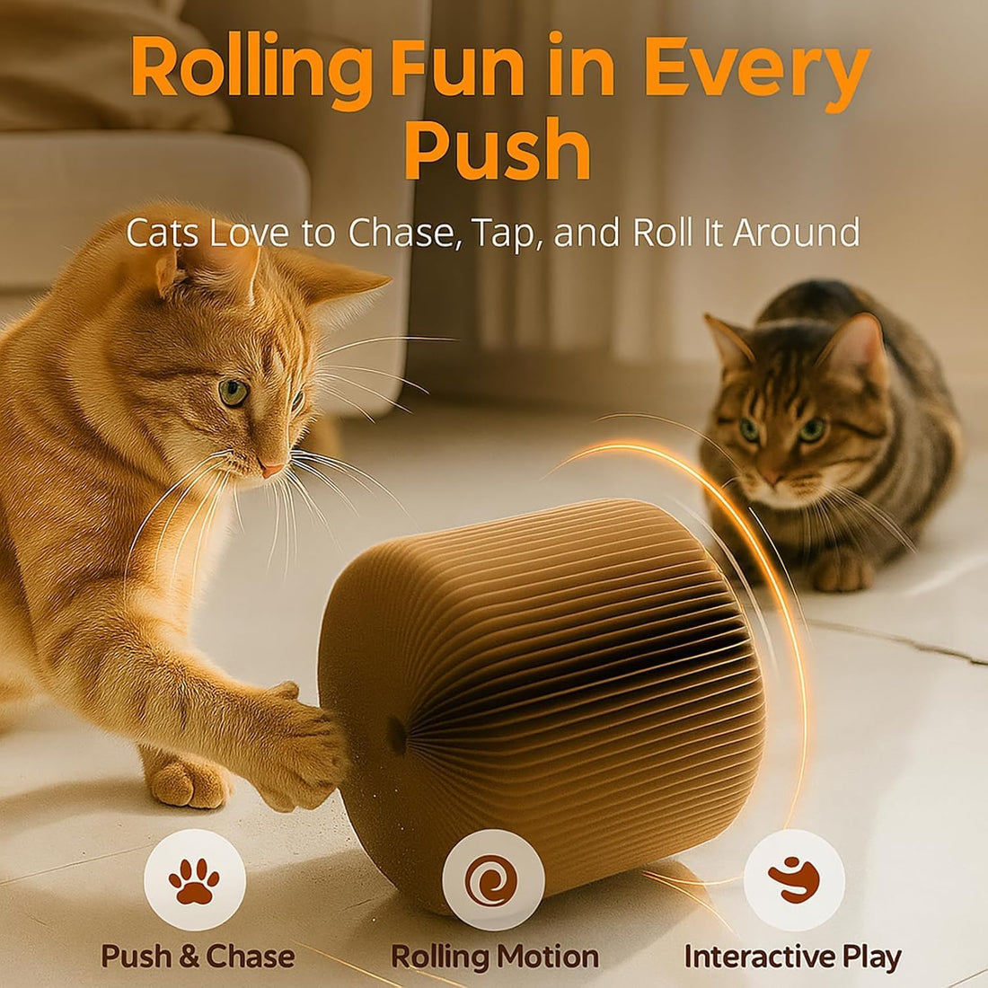 Interactive Cat Toy, Kitty Curls Cat Scratcher
