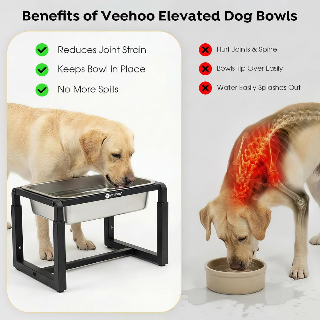 Veehoo 2.4 Gallon Elevated Dog Water Bowl