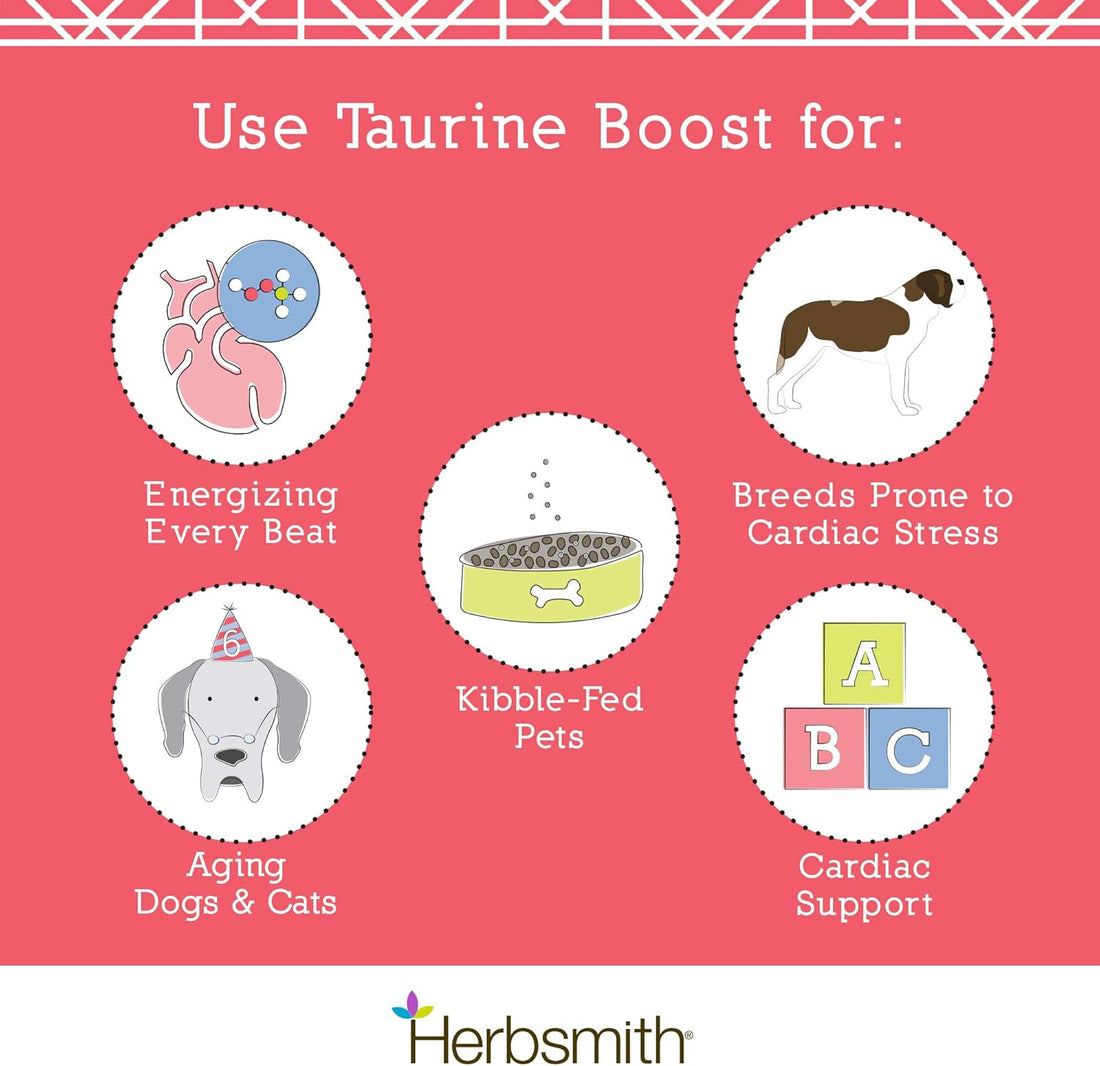 Herbsmith Taurine Boost - Cardiac and Heart Support for Dogs and Cats