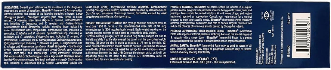 Ivermectin Paste Horse Wormer - 6 DOSES, Model
