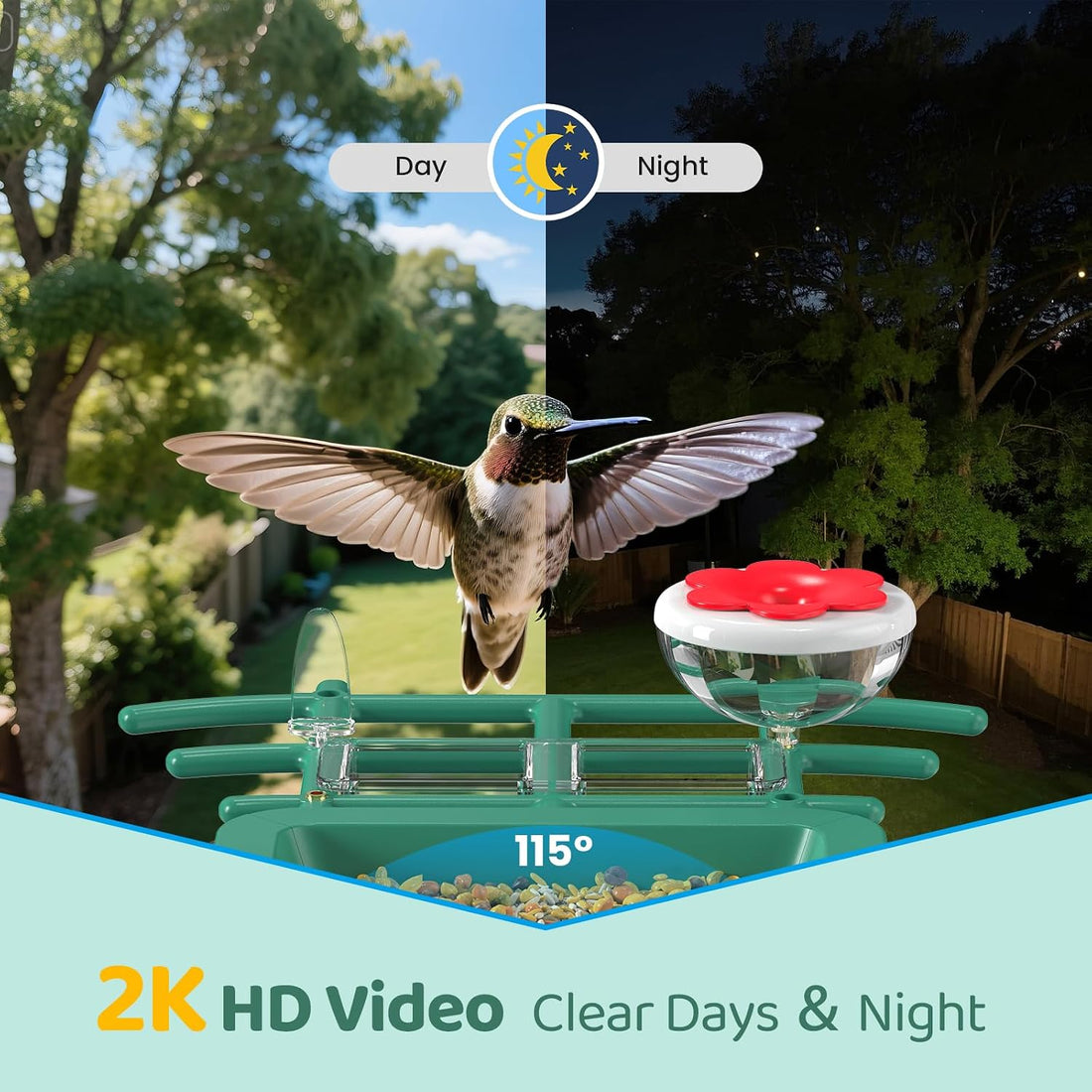 Bird Feeder with Camera Outdoor Solar