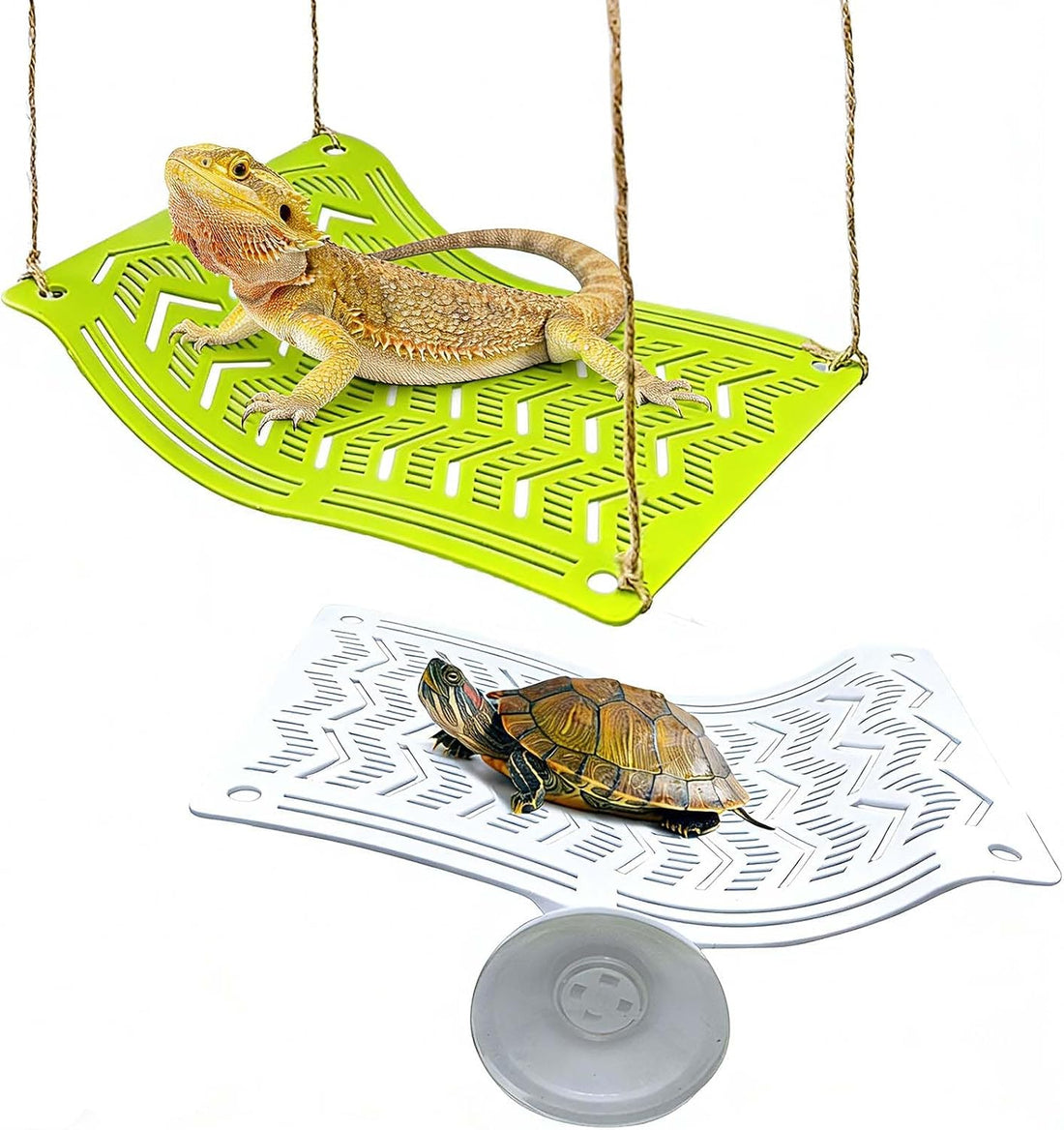 2PCS Reptile Hammock Basking Platform,Turtle Dock with Suction Cups