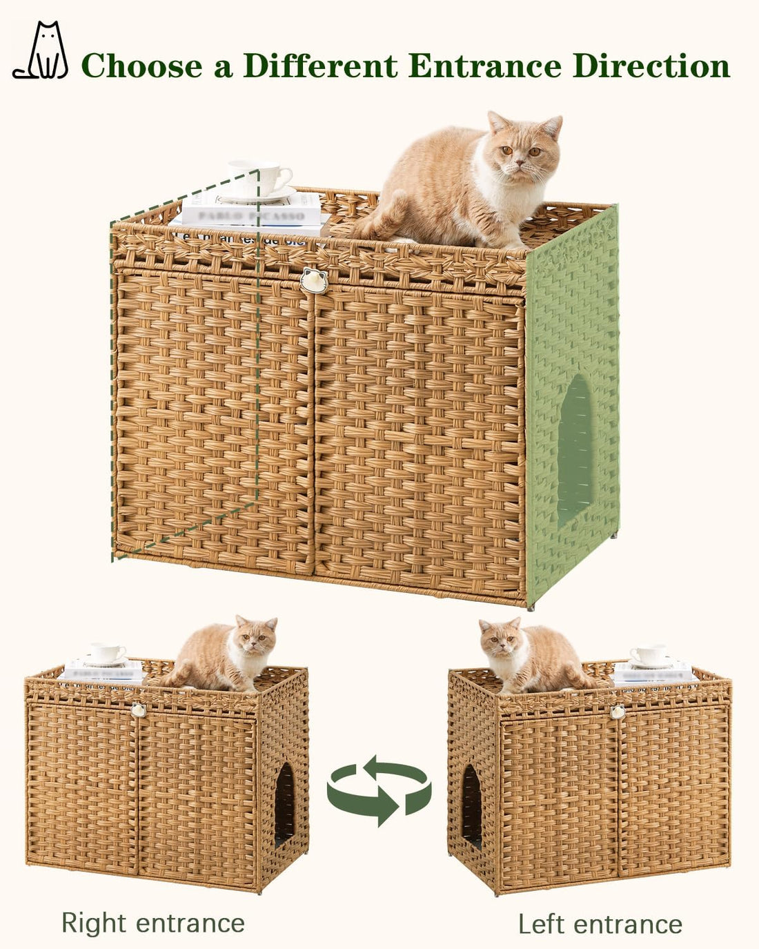 SETVSON Cat Litter Box Enclosure Furniture