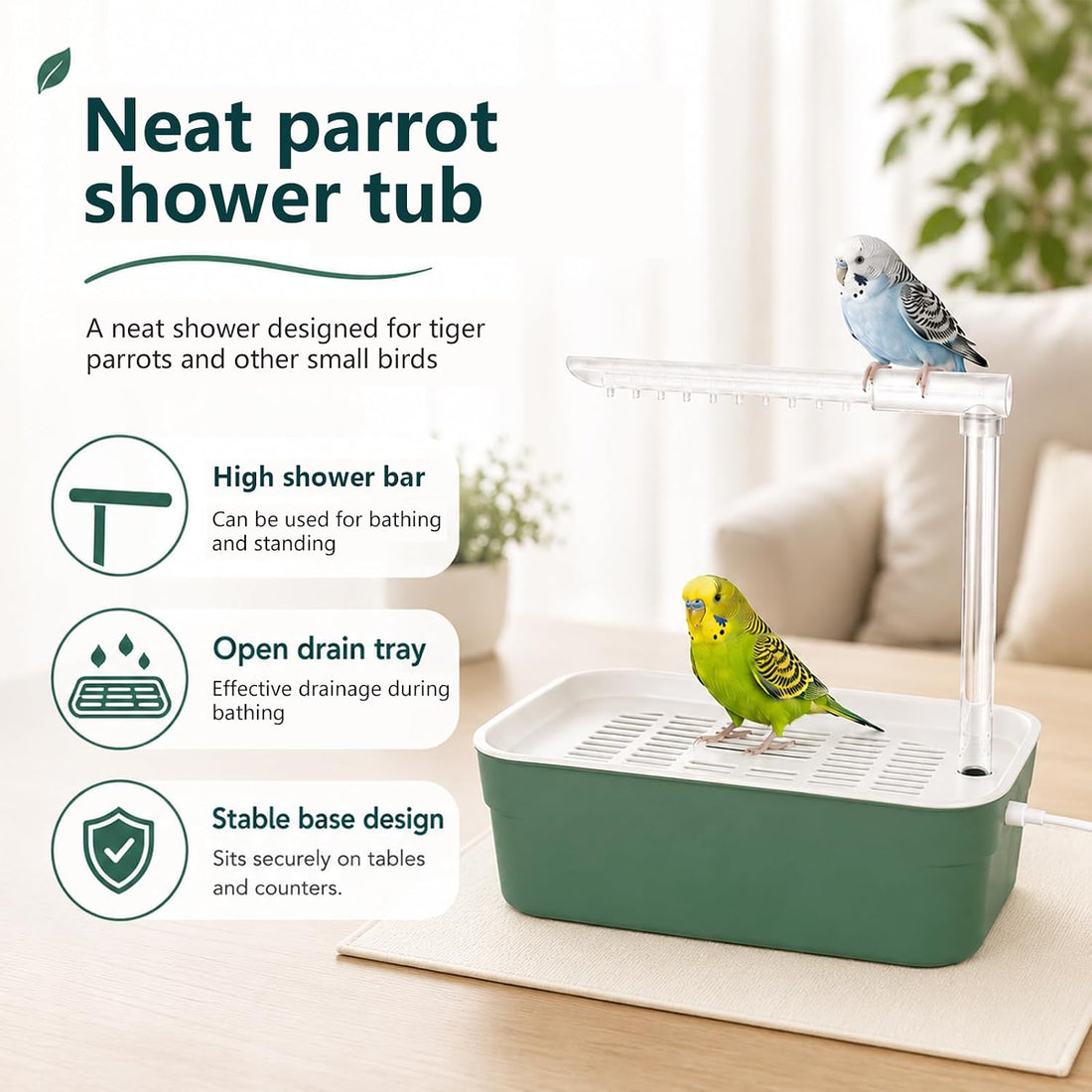Parrot Bathtub Indoor Automatic Bath Shower,Bird Bath with Pump(small)