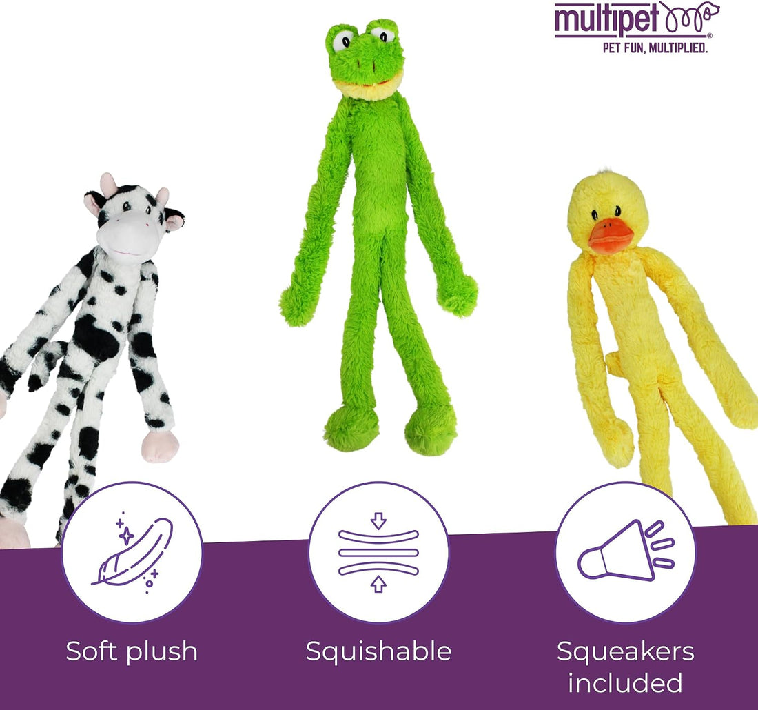 Multipet Swingin' Slevin Frog Dog Plush Toy
