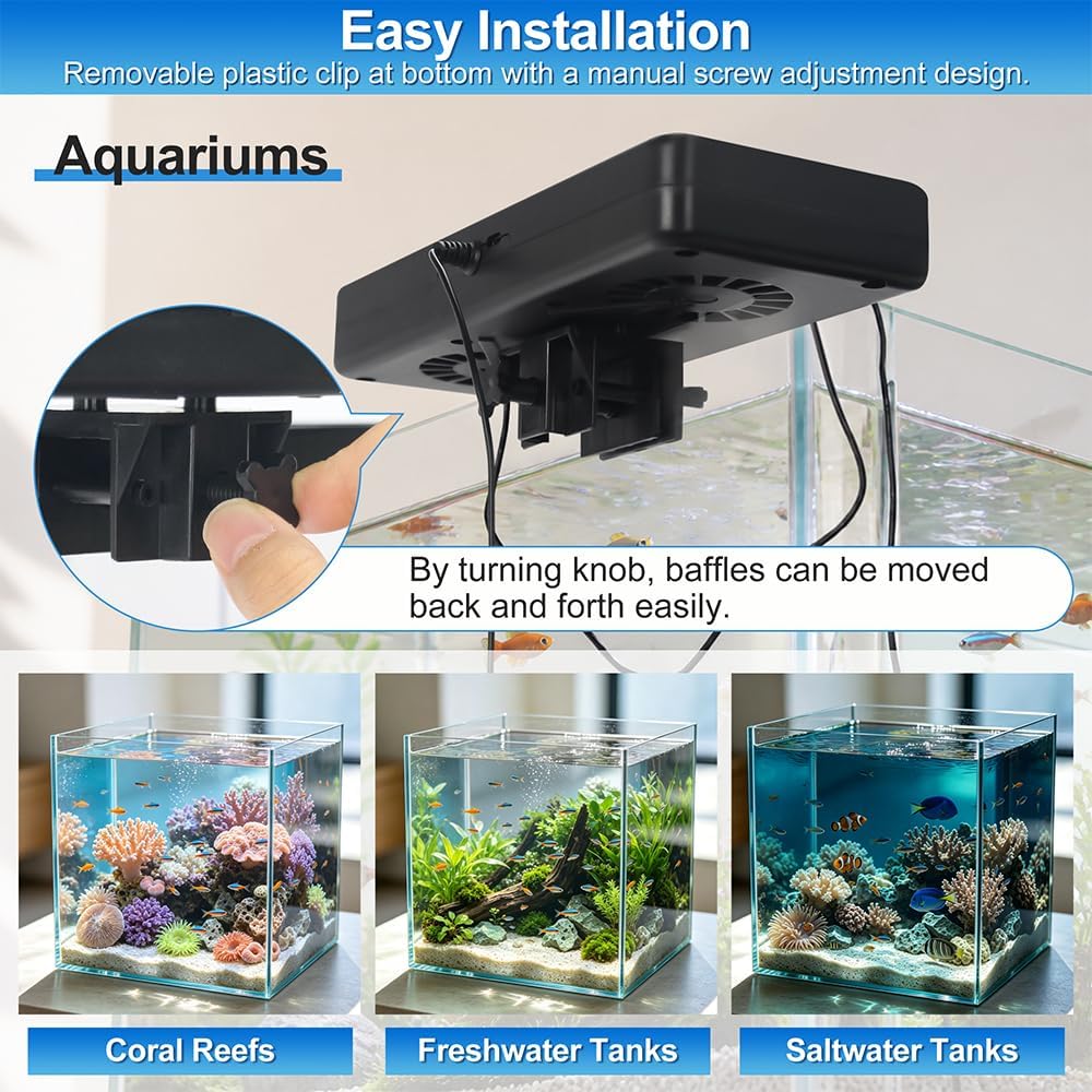 Aquarium Auto Temperature Control Chiller Fan Ultra-Quiet Fish Tank