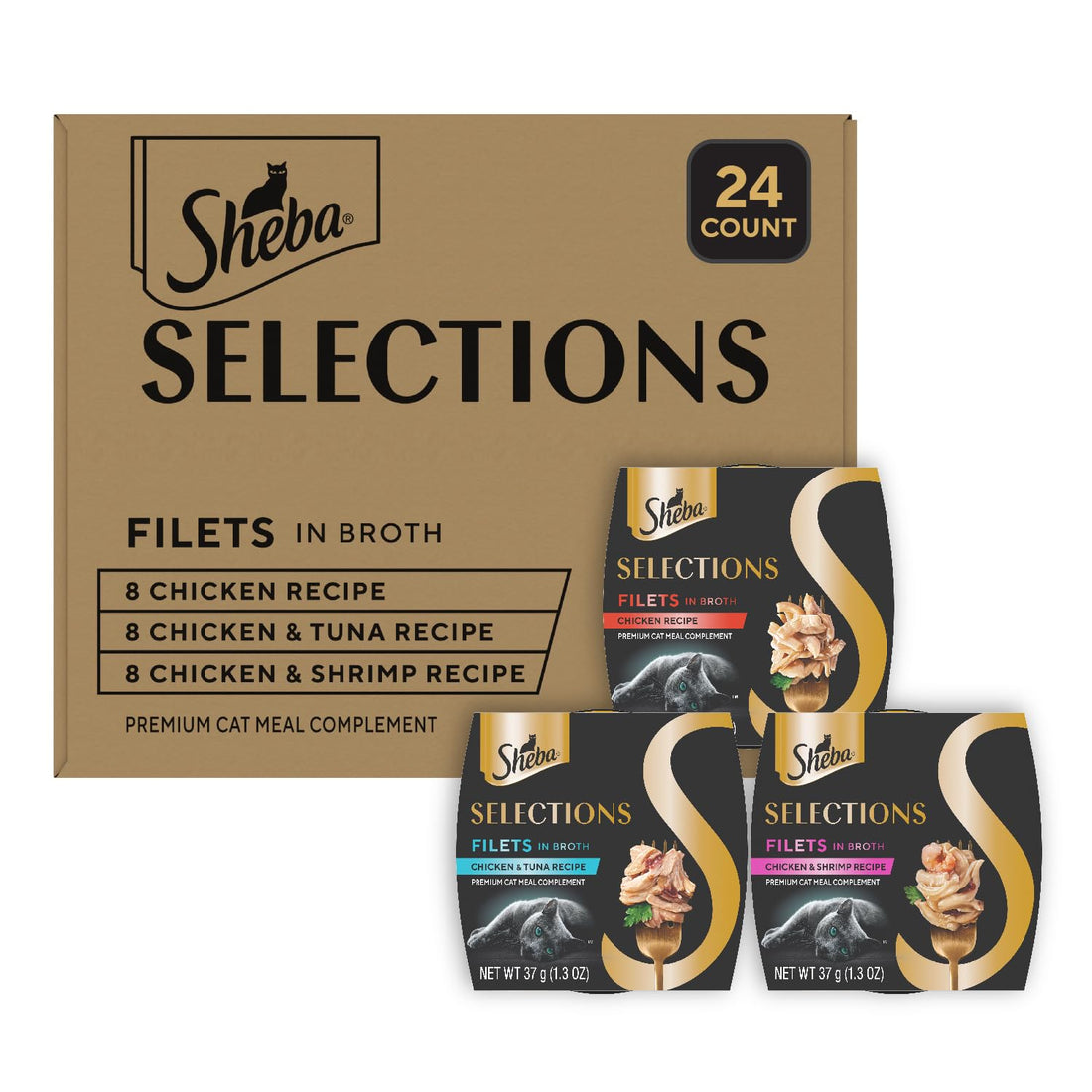 Sheba Selections Filets in Broth, Adult Cat Food Wet Recipe