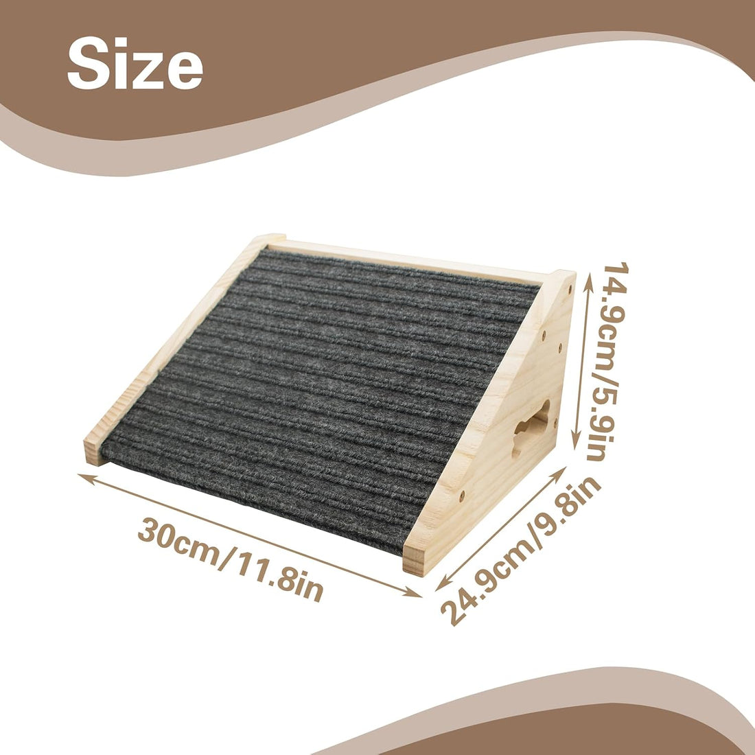 Dog Ramp for Stairs, Wooden Low-Angled Pet Ramps