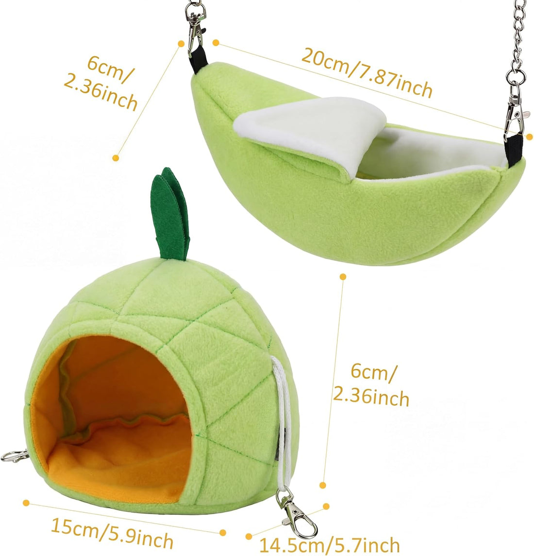 Jetec 2 Pcs Hamster Hammock Hanging Bed for Small Pets