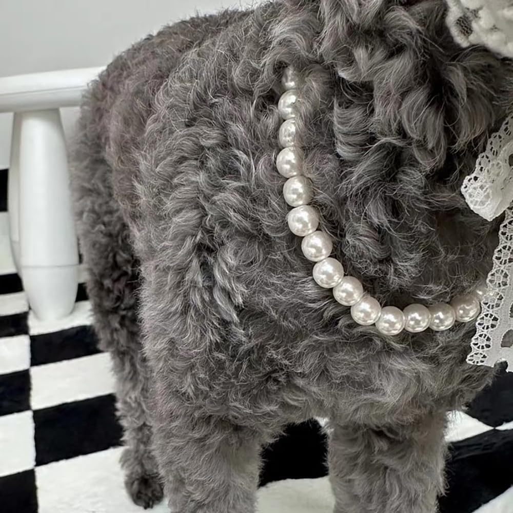 Cat Pearl Necklace, Small Dog Teddy Necklace Jewelry Chihuahua York