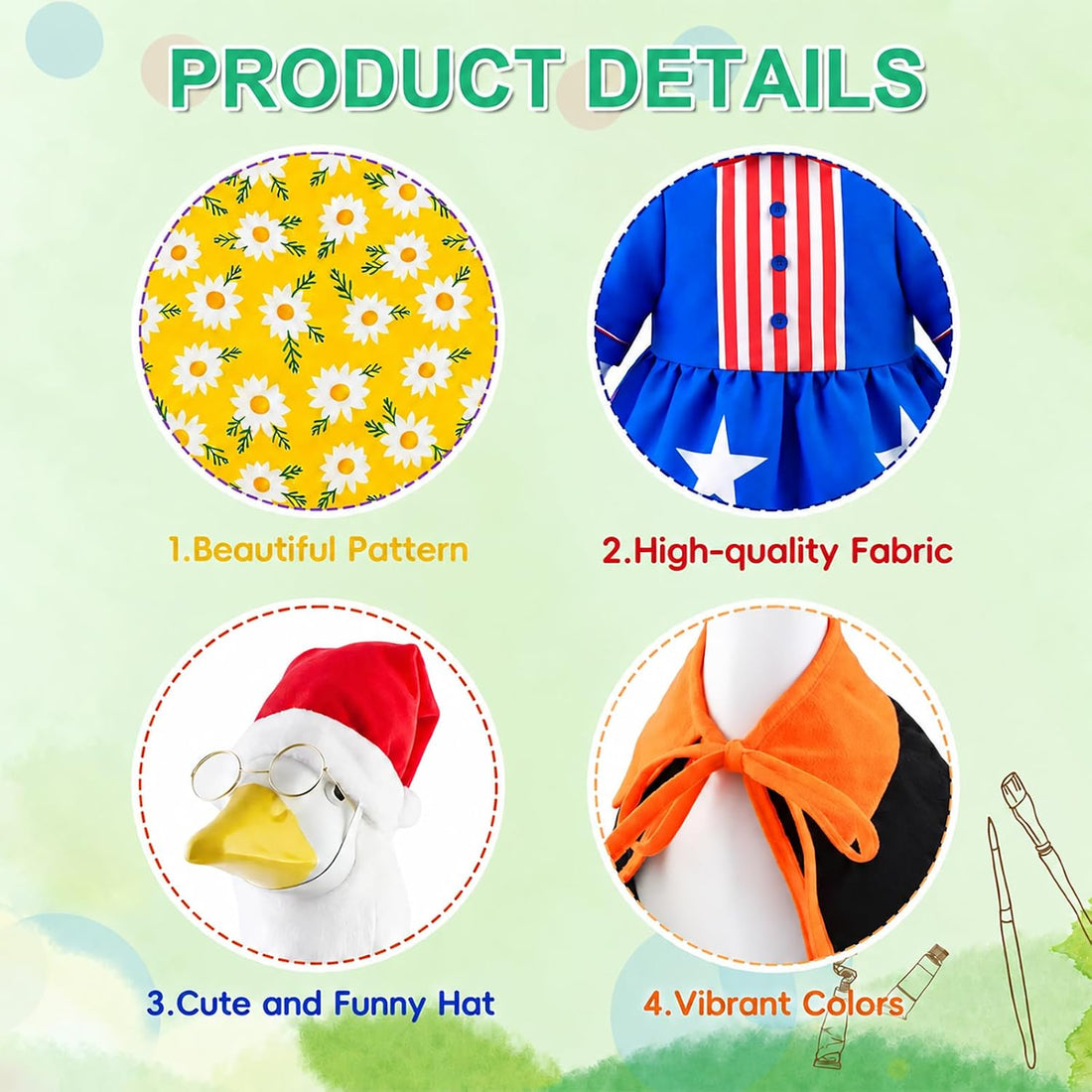 8 Set Porch Goose Outfits 23 inch Holiday Goose Clothes