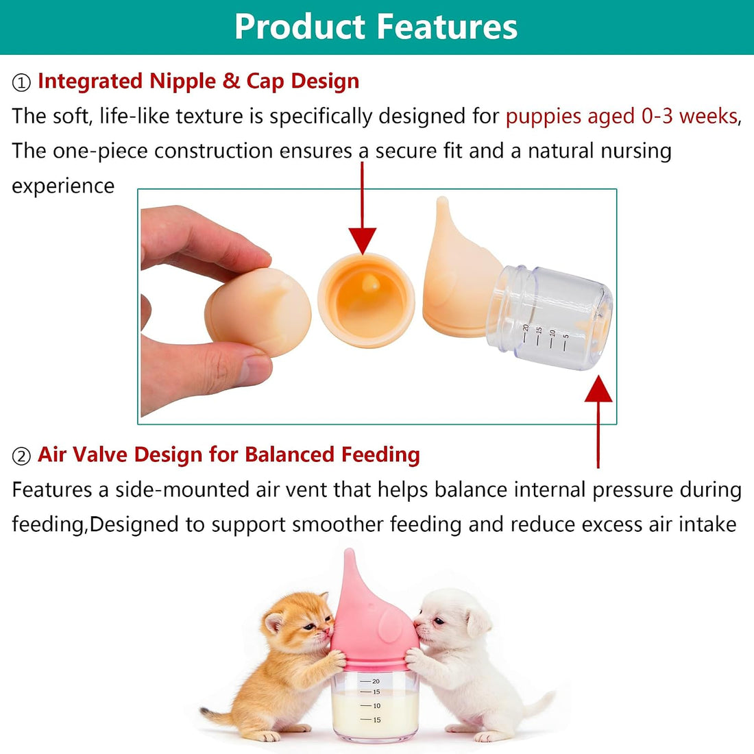 Puppy Bottles for Nursing，Kitten Bottles for Nursing，Pet Feeding