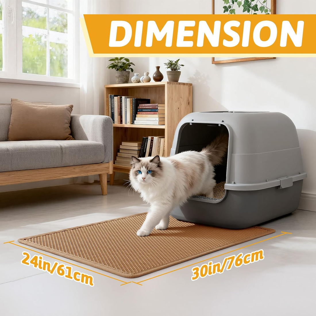 Pieviev Cat Litter Mat Double Layer Waterproof Urine Proof Trapping