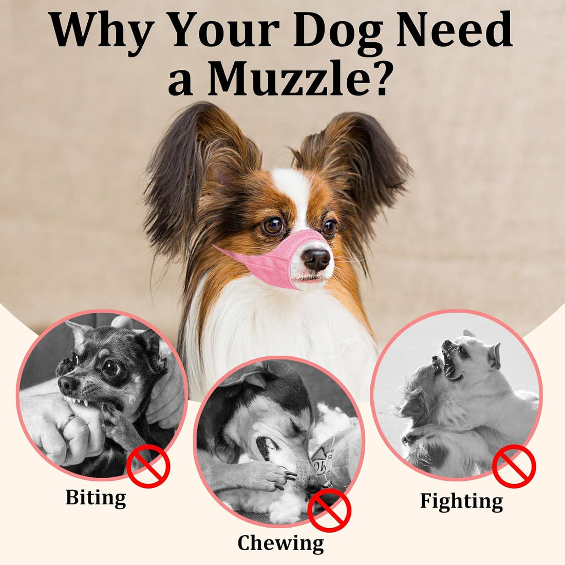 Mayerzon Fabric Dog Muzzle for Short Snout Small Dogs Chihuahuas