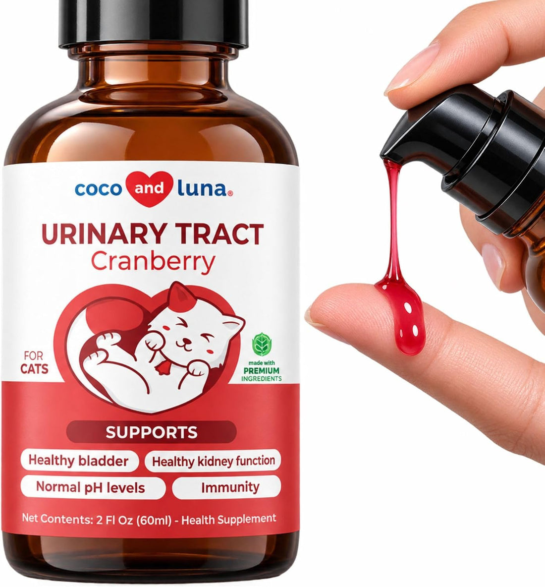 Cat UTI Treatment with Cranberry & D-mannose for Urinary Tract Support