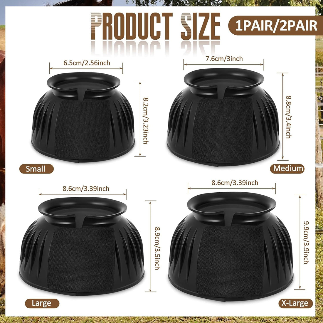 Abbylike Bell Boot for Horse 1 Pair/2 Pair Available