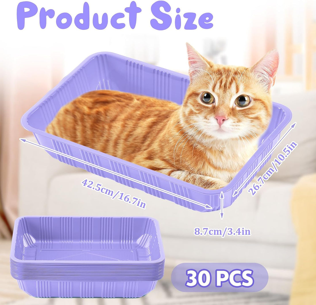 Tessco for you 30 Pack Disposable Litter Boxes for Cats