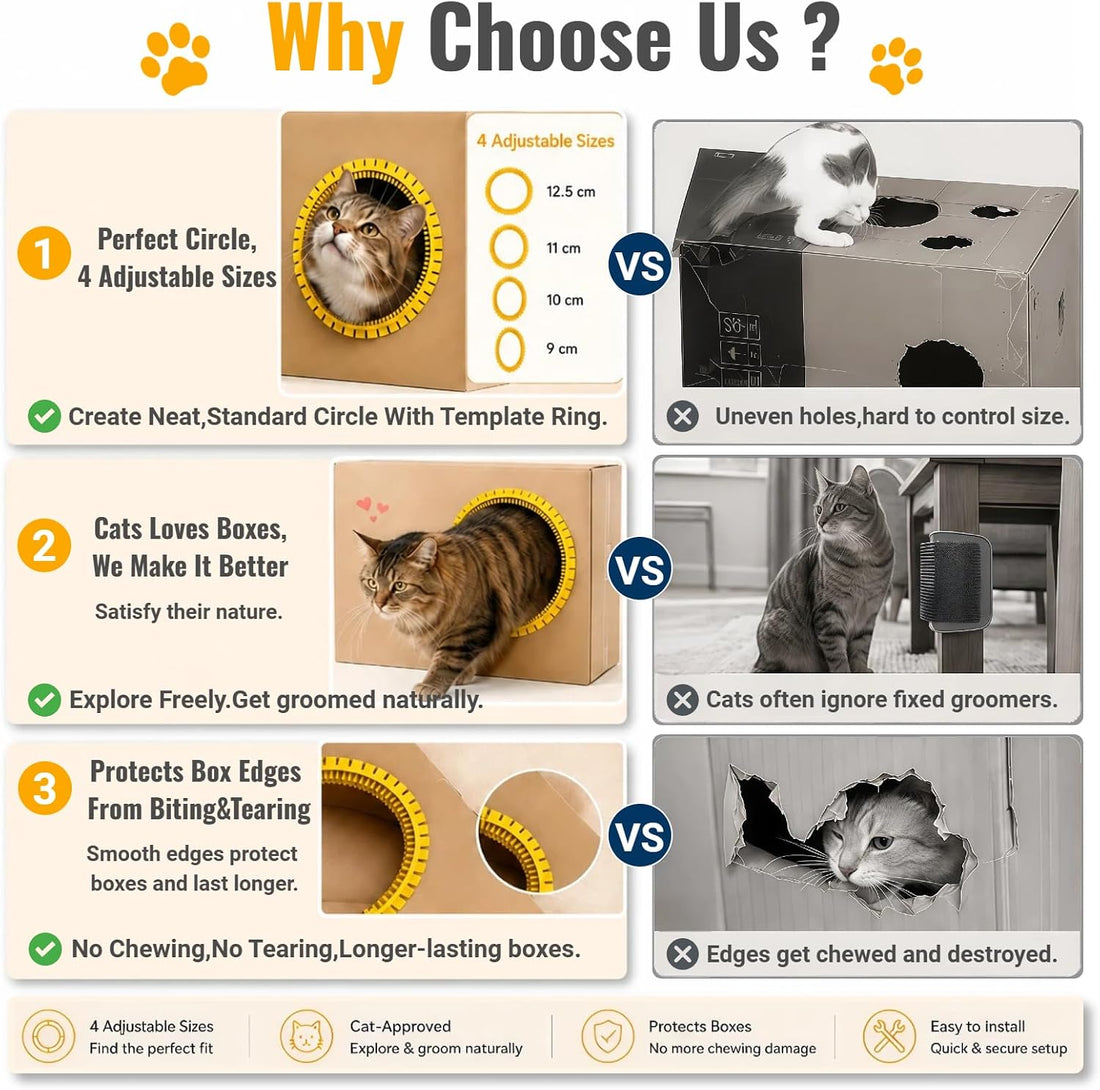 Cat Self Groomer Arch for Cardboard Boxes(Yellow | Refill)