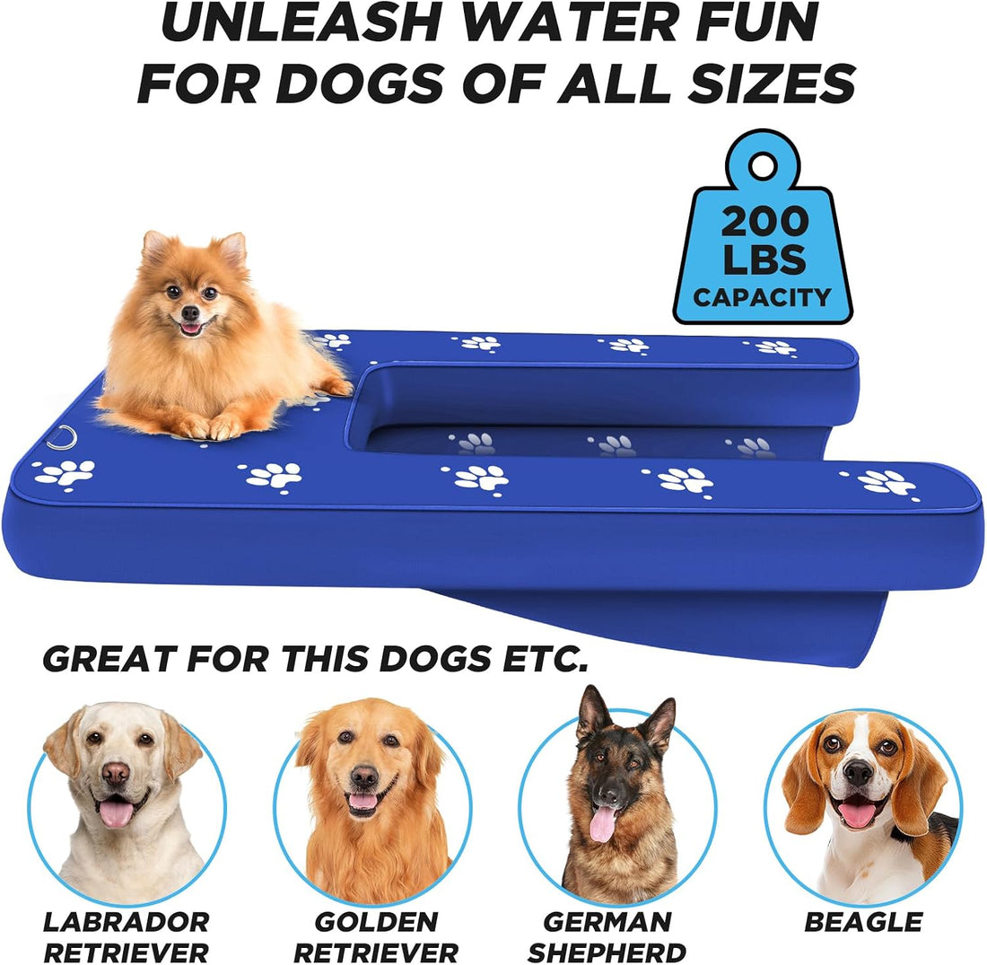Inflatable Dock Platform, Lagre Dog Boat Ramp for Pool Floating