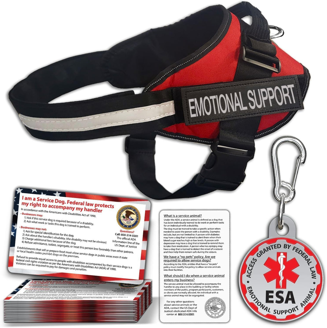 ESA Dog Vest Bundle with ID Tag and Informational Cards