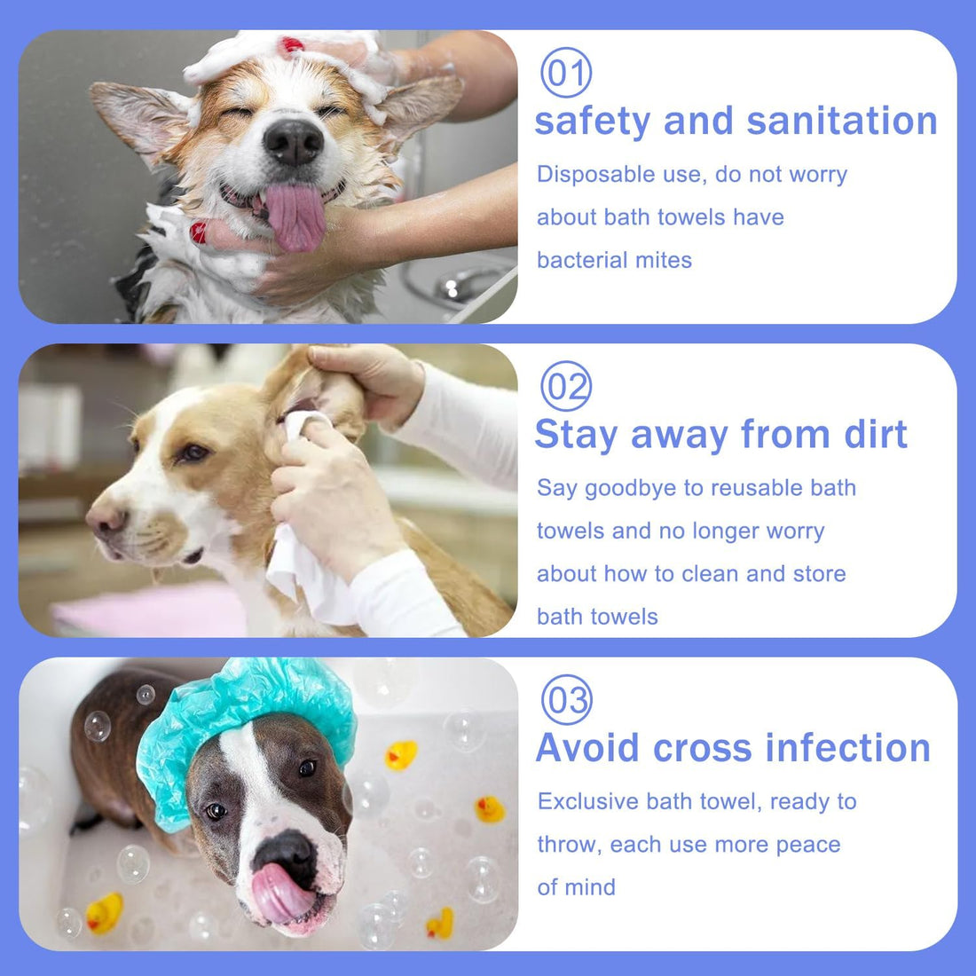 15-Pack Disposable Pet Bath Towels