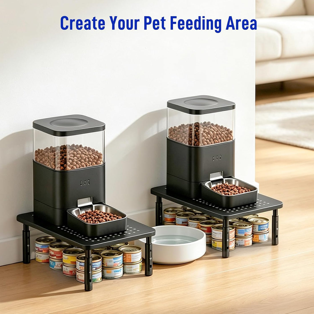 Automatic Cat Feeder Stand, Elevated Cat Food Stand & Bowl Riser