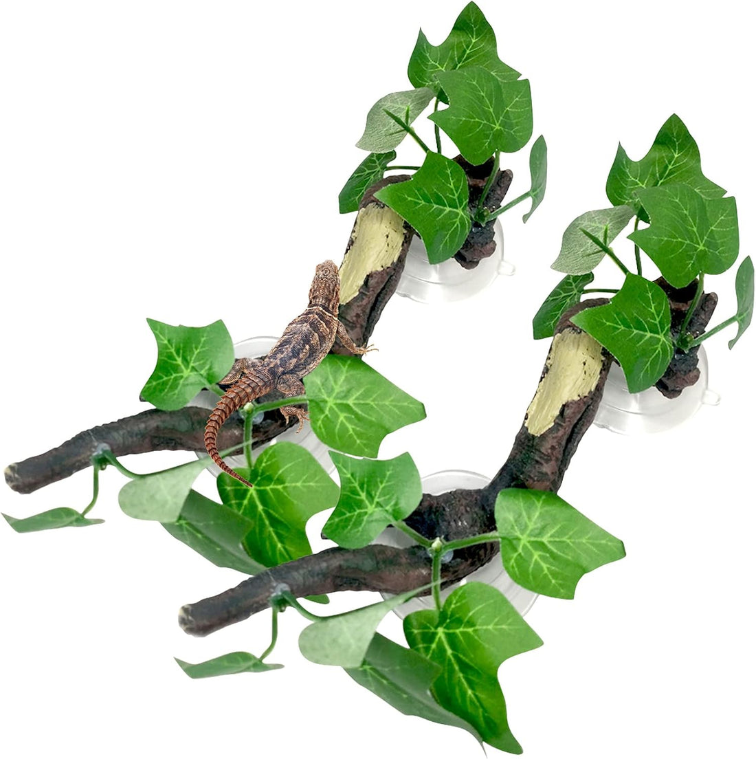 Fhiny Snake Climbing Branch, 2 PCS Resin Reptile Branches