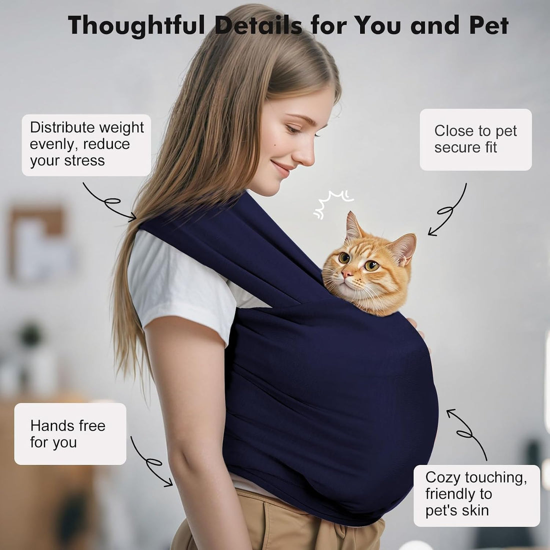 Pawaboo Pet Sling Carrier for Small Dogs and Cats