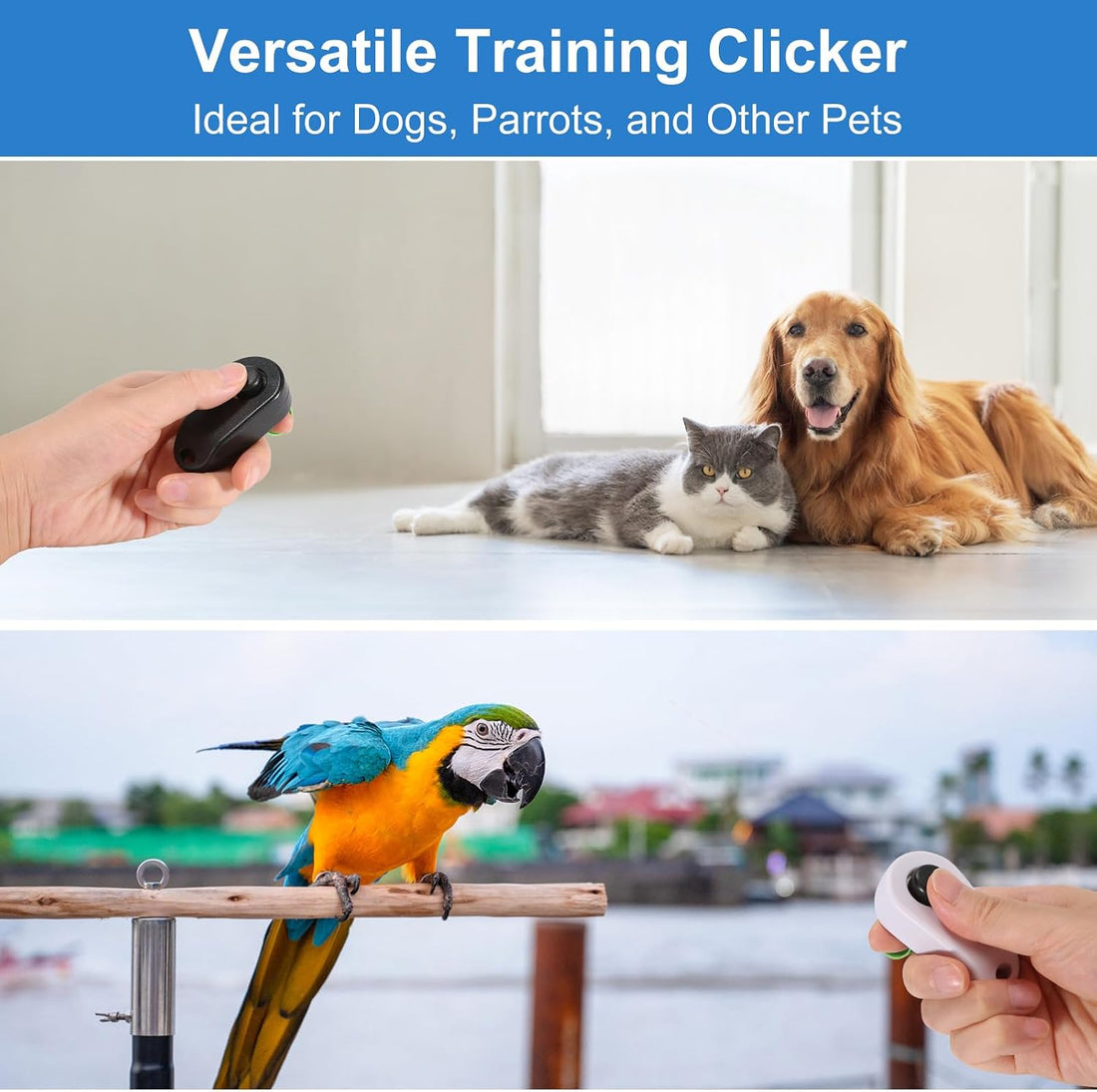 BARKIE Dog Training Clicker with Finger Ring 2 Pack
