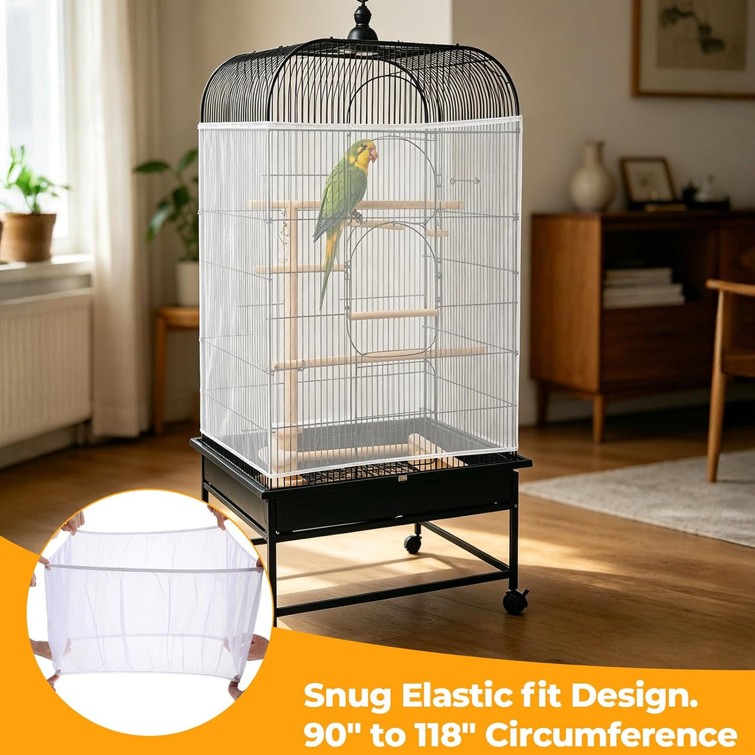 Large Bird Cage Seed Catcher Universal Bird Cages Net Cover
