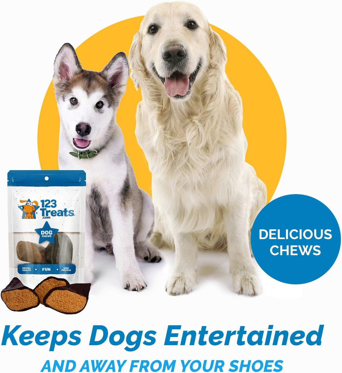 123 Treats Filled Cow Hooves for Dogs