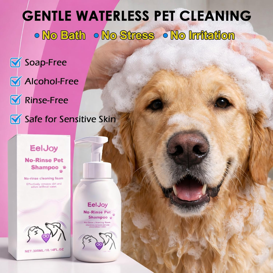 Non-Rinse Pet Shampoo – 10 Fl. oz Dog & Cat Dry Shampoo