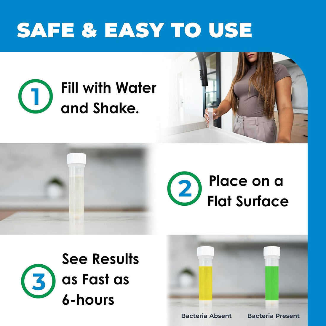 Safe Home DIY Bacteria in Water Test Kit (2 Pack)