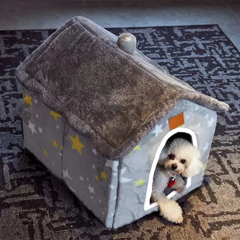 Scnbom Dog House Indoor Puppy Cave Cat Nest Kennel Pet Bed Portabl