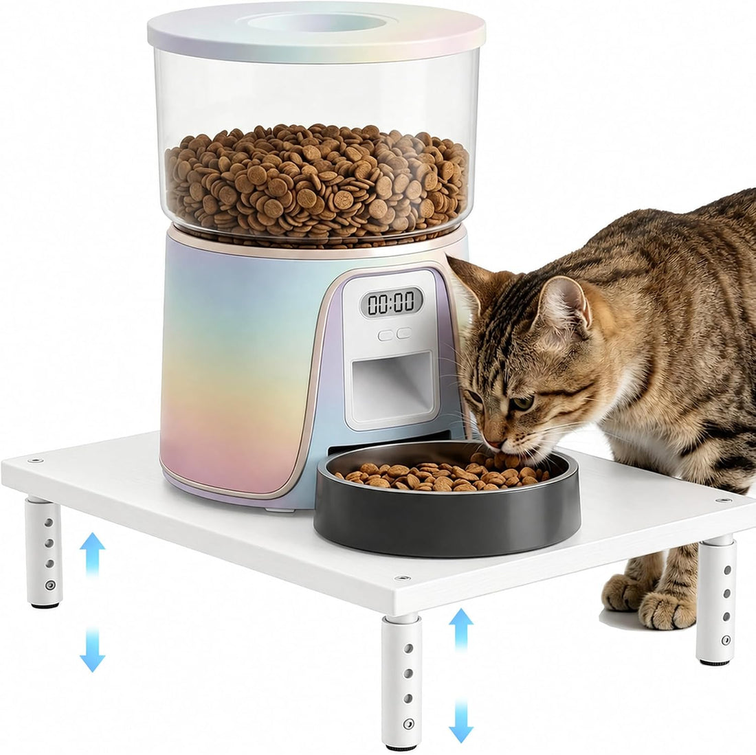 OPNICE Adjustable Cat Food Stand