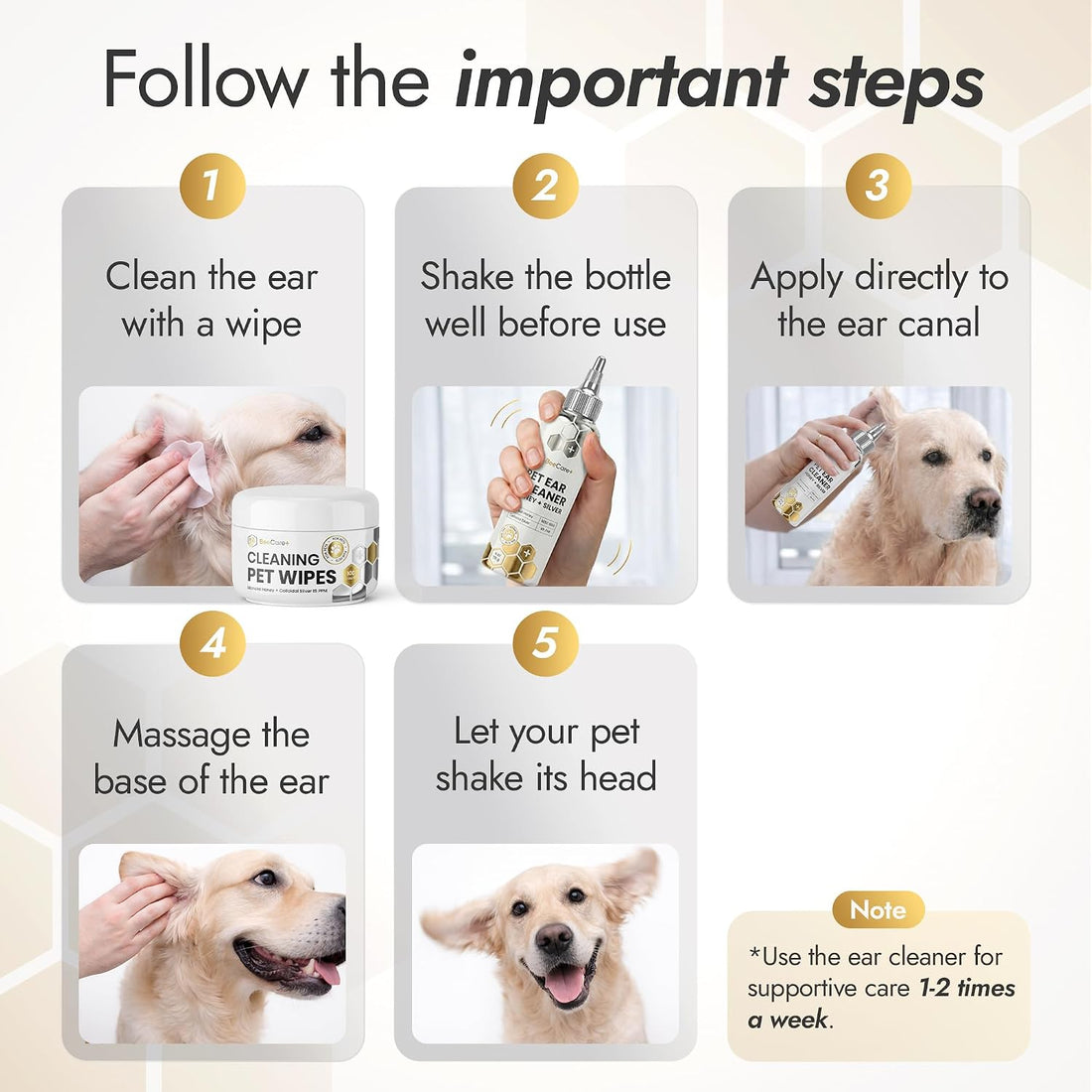 Cat Ear Cleaner with Silver + Manuka, Dog Ear Infection Treatment