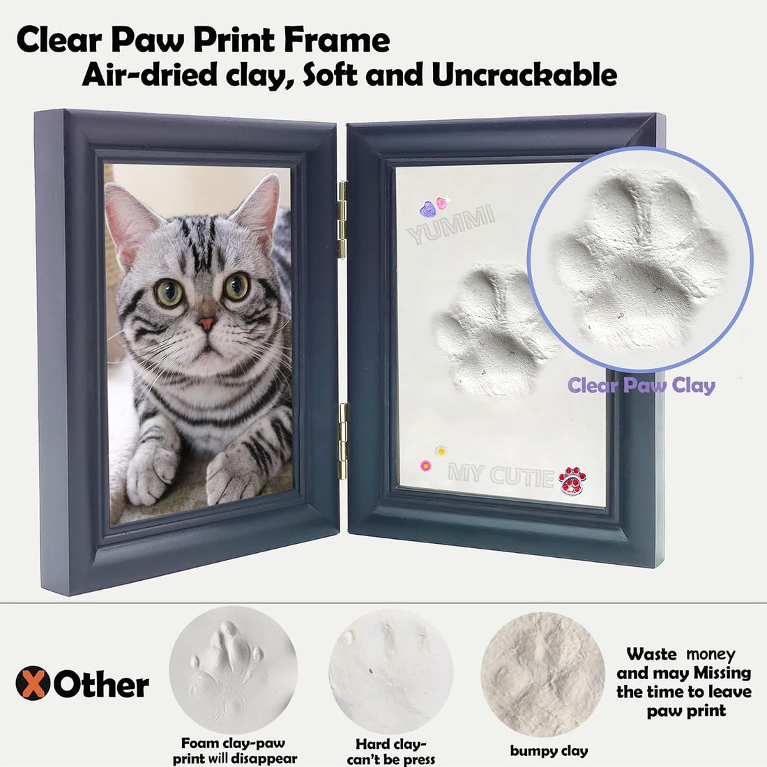 MYPAWLETS Dog or Cat Paw Print Kit with Trinkets,Pet paw Print