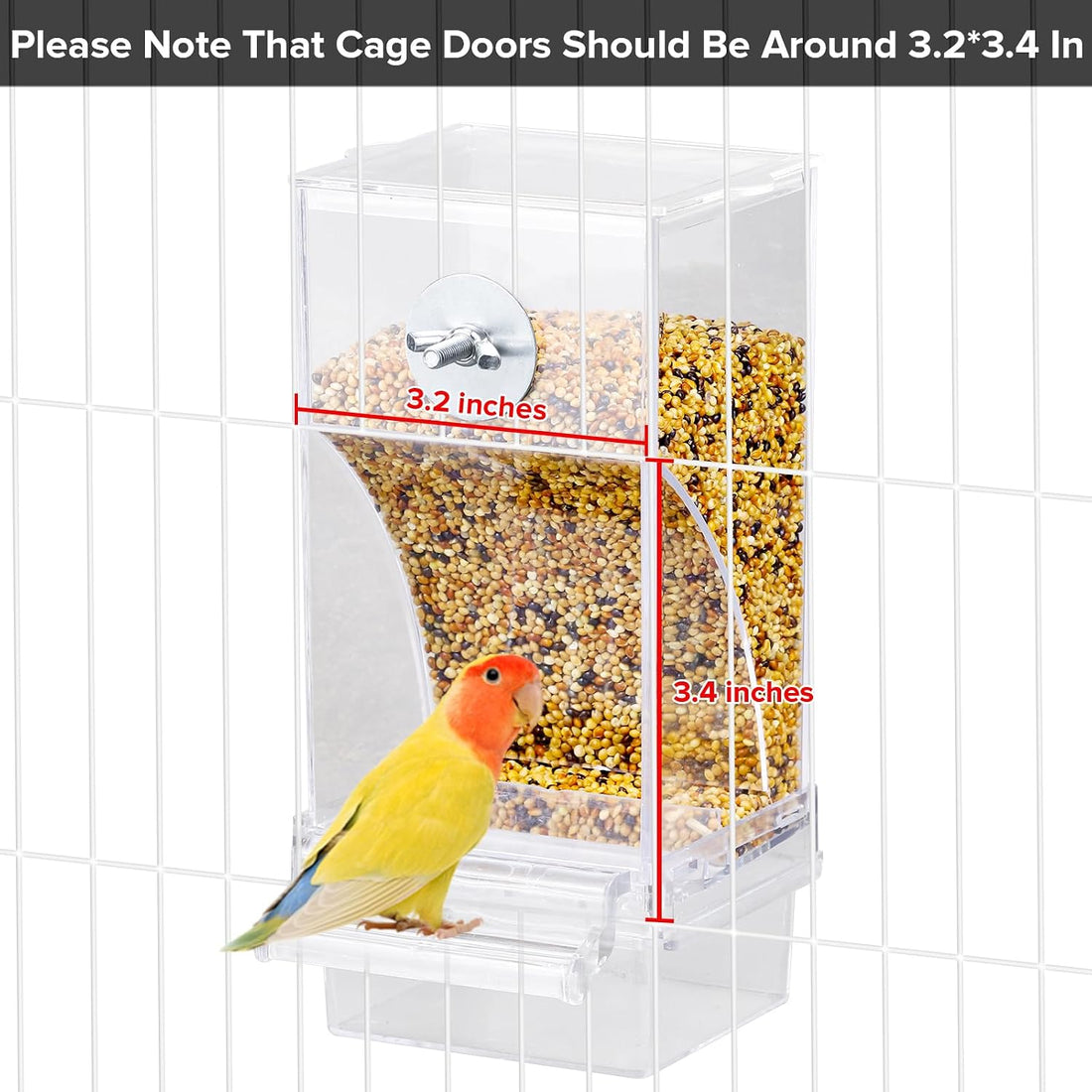 Lemtrflo No Mess Bird Cage Feeder, Automatic Bird Water Dispenser