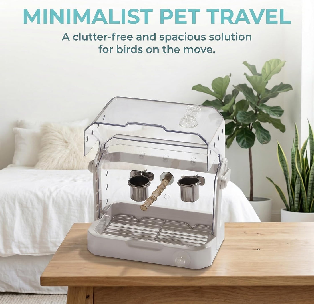 Bird Travel Cage, 10×6.7×8.3 Inches Waterproof & Sturdy Pet Carrier