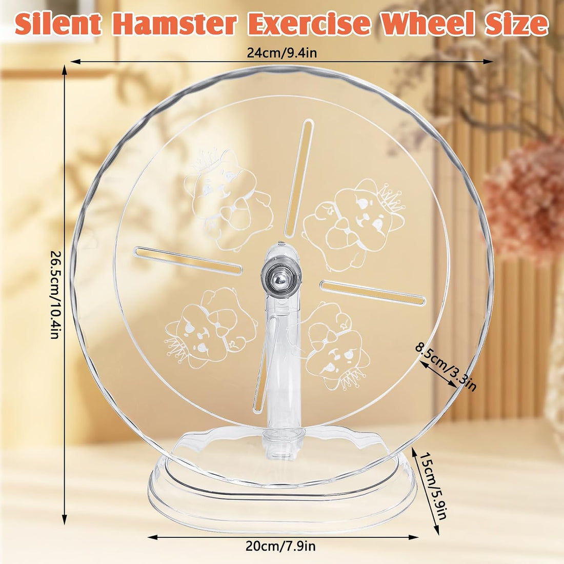 Hamiledyi Silent Hamster Wheel 9.4 Inch Small Animals Running
